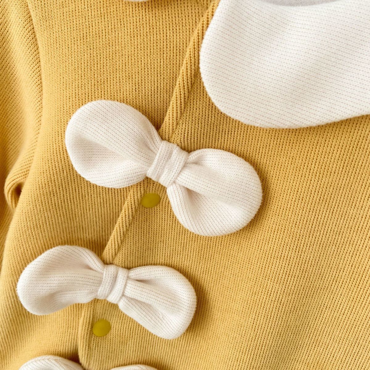 Baby Girl Bow Tie with Lapel Collar Long Sleeve Romper with Hat-kissminis
