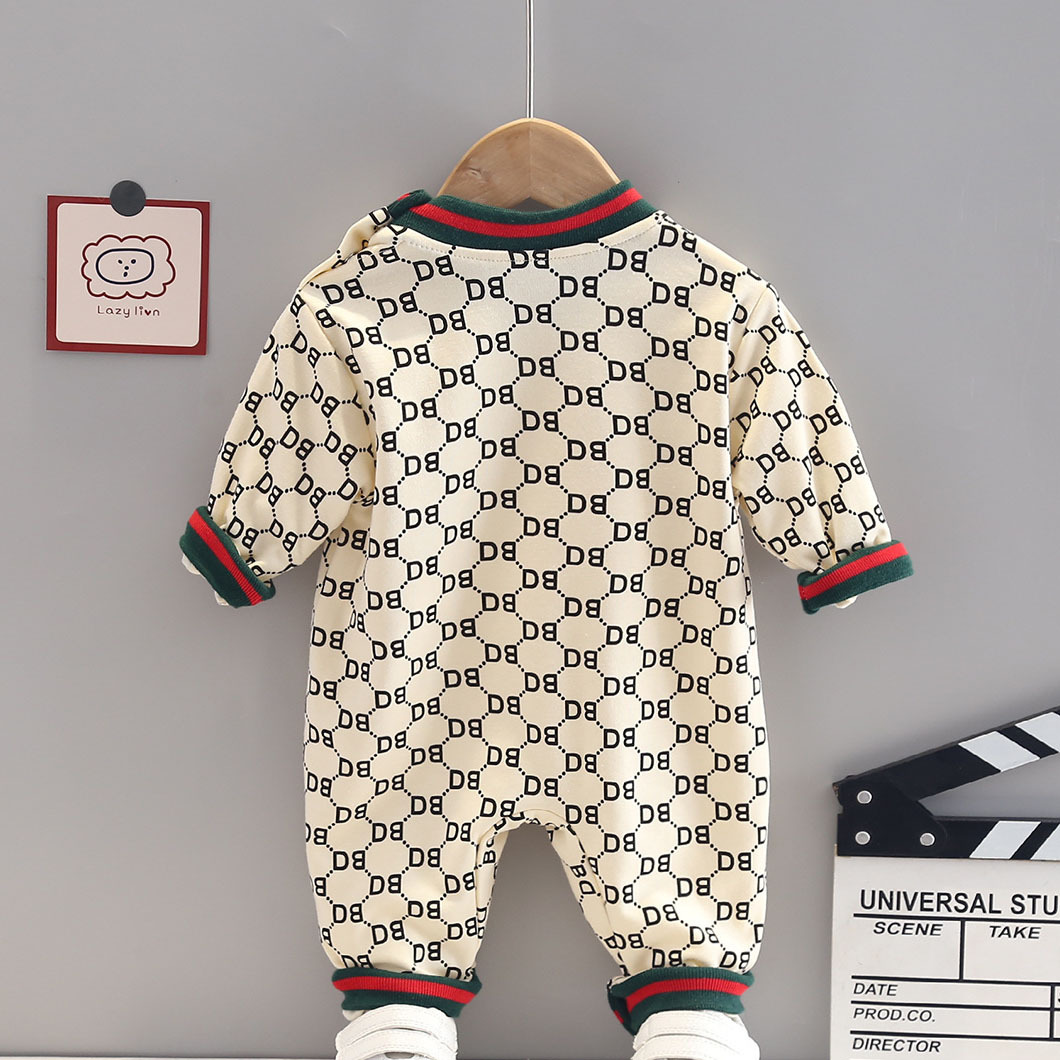 BD Letter Internet Celebrity Style Cute Baby Thin Style Romper-kissminis
