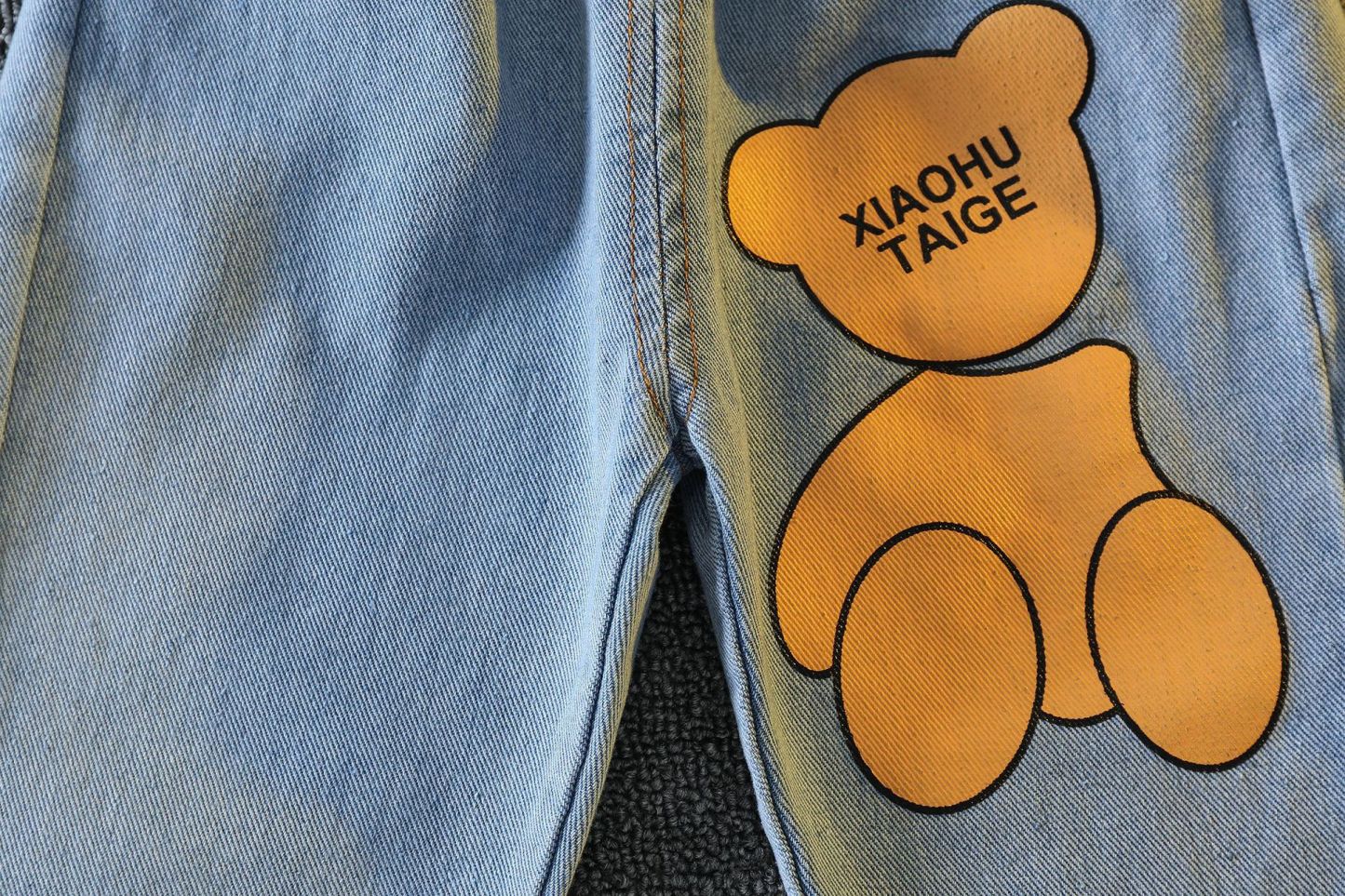 Toddler Boy Allover Cartoon Bear Pattern Two Piece Set-kissminis