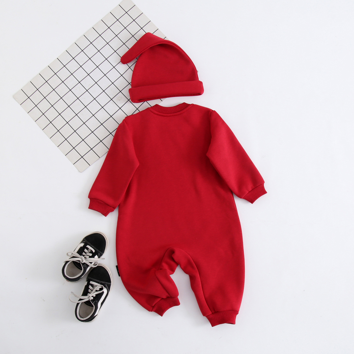 Thicken Parent-Children Clothing Patterned Solid Colors Sweatshirt or Romper-kissminis