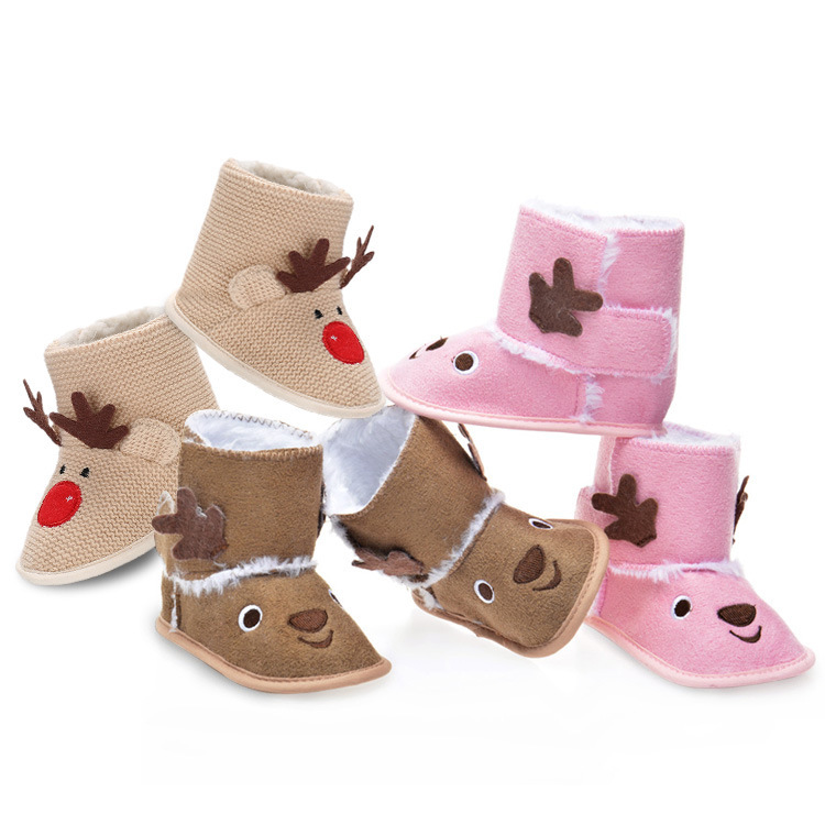 Baby Winter Christmas Style Fluff Shoes-kissminis