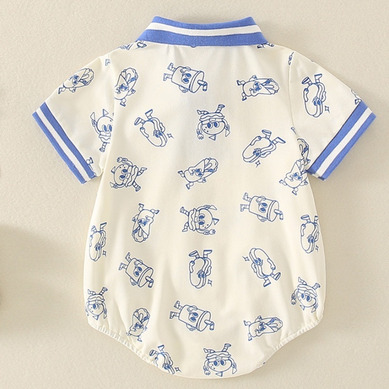 Baby Cute Cartoon Print Bodysuit-kissminis