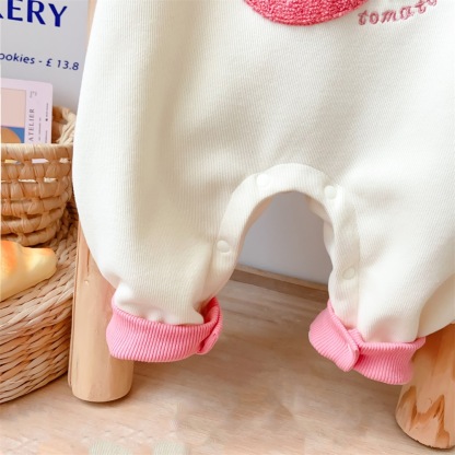 Baby Girl Rabbit and Carrot Patch Long Sleeve Romper-kissminis