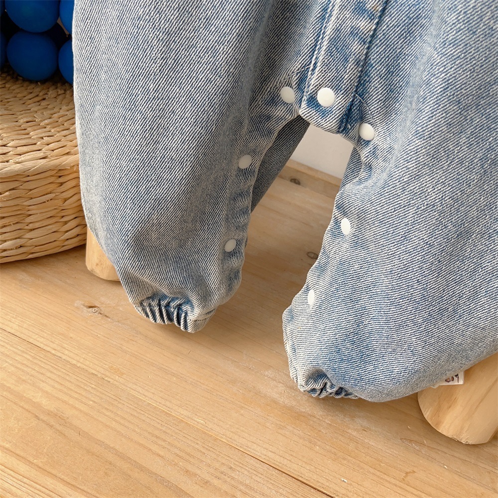 Baby Boy Vintage Denim Romper-kissminis