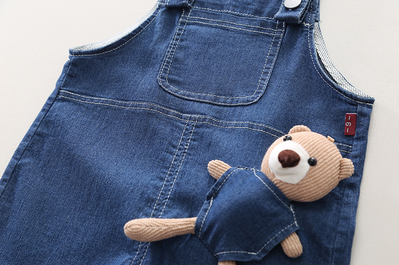 2pcs Baby Striped Bear T-shirt with Denim Pants Set -kissminis