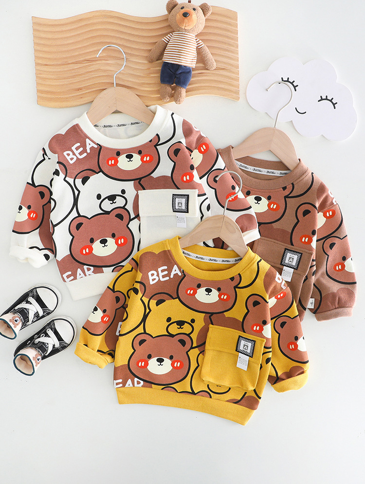 Allover Cartoon Bear Pattern Two Piece Set-kissminis