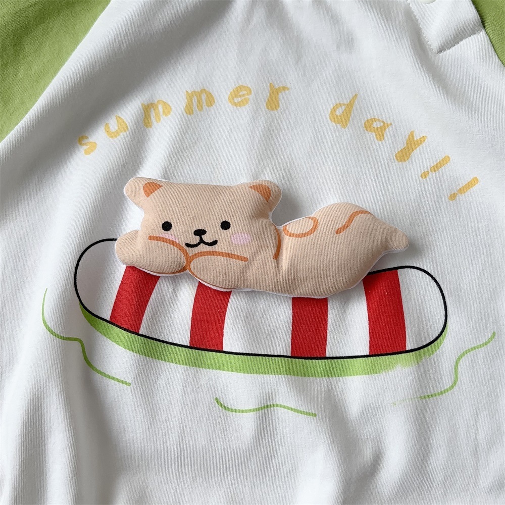 Baby Boy/Girl Swimming Circle Bear Print Bodysuit-kissminis