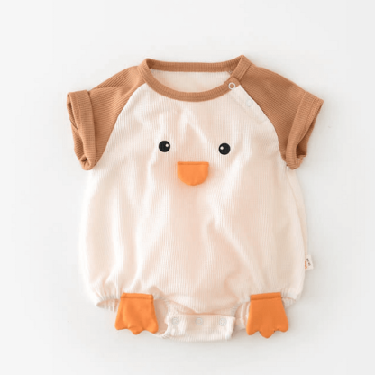 Baby Boy/Girl Wacky 3D Duck Crewneck Short Sleeve Romper