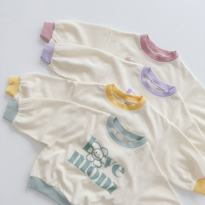 2pcs Baby Pure Cotton Letter Smiley Face Color Matching Sweatshirt and Pants Set-kissminis