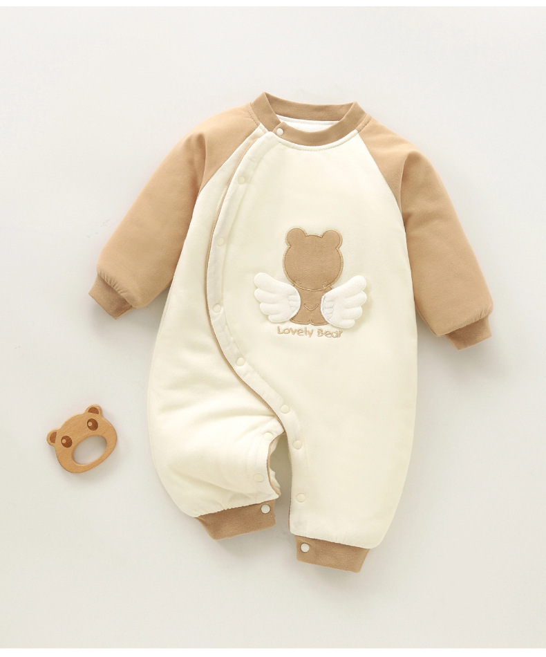 Baby Fleece Angle Print Romper-kissminis