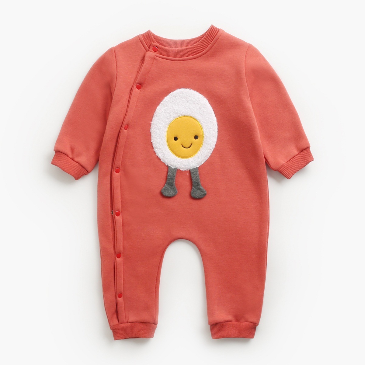 Baby Boy/Girl Cute Cartoon Pattern Single Breasted Long Sleeve Romper-kissminis