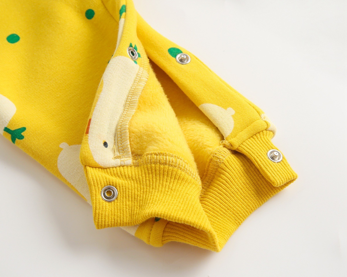 Baby Boy/Girl Allover Duck Pattern Long Sleeve Bodysuit and Hat Set-kissminis