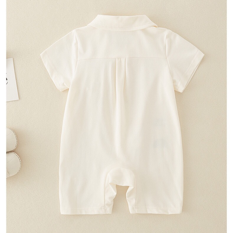 Baby Boy Decoration Bear Front Buckle Romper-kissminis