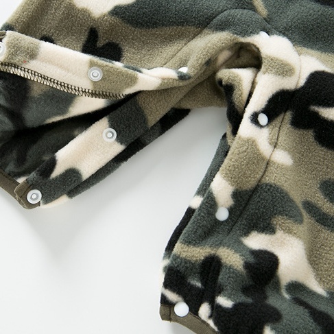 Baby Flannel Camouflage Print Romper-kissminis