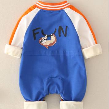 Baby Cute Koala and Letter Print Long Sleeve Baseball Romper-kissminis