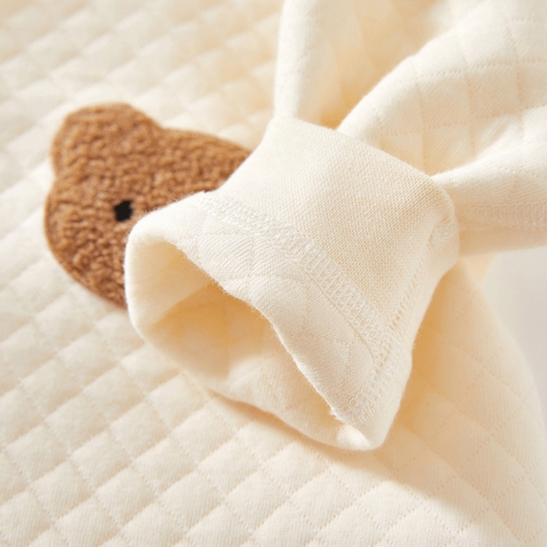Baby Boy/Girl Bear Patch Newborn Warm Long Sleeve Romper
