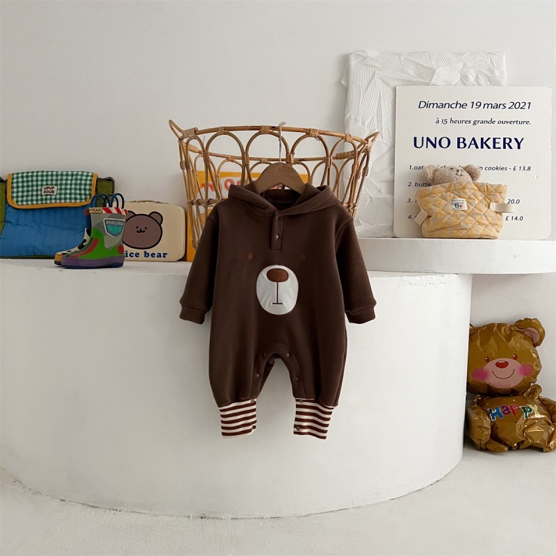 Baby Girl/Boy Cute Bear Ears Hoodie Long Sleeve Romper