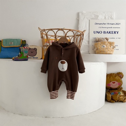 Baby Girl/Boy Cute Bear Ears Hoodie Long Sleeve Romper