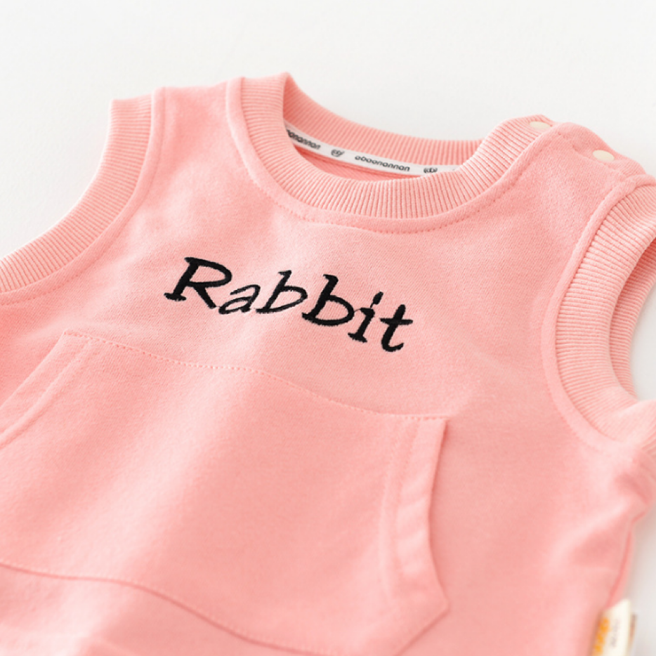 2pcs Baby Girl/Boy Simple Letter Tank Top & Pants Set-kissminis