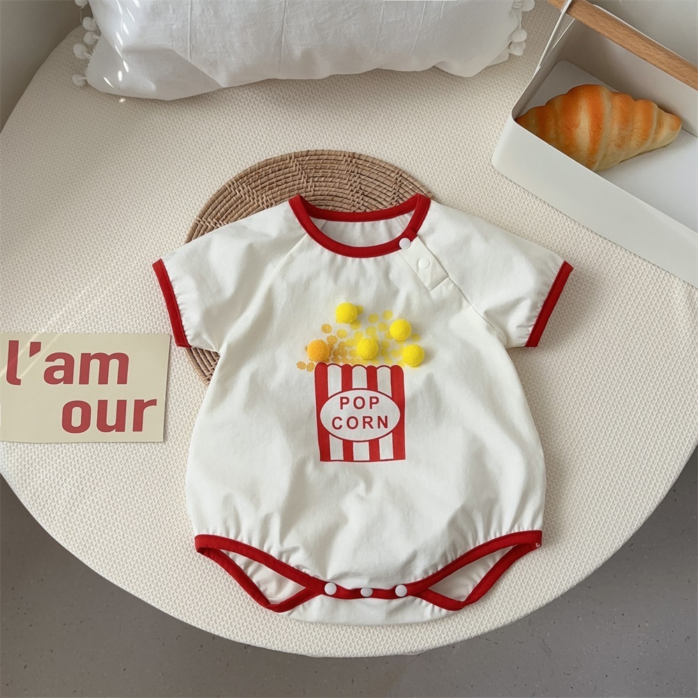 Baby Boy/Girl Pop Corn Printed Bodysuit-kissminis