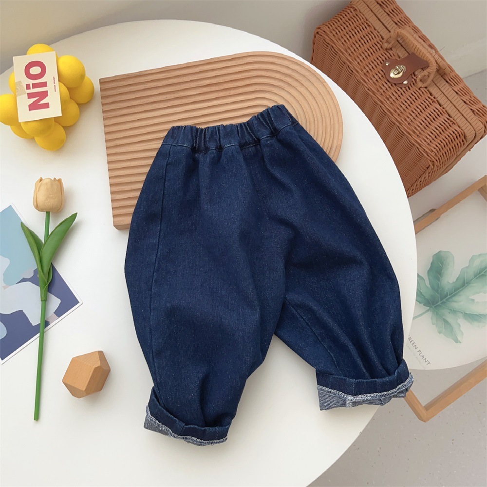 Baby Boy Panda Print Long Sleeve Cardigan with Denim Pants Set-kissminis