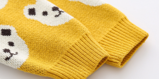 Toddler Boy/Girl Allover Bear Pattern Long Sleeve Knitted Sweatshirt-kissminis