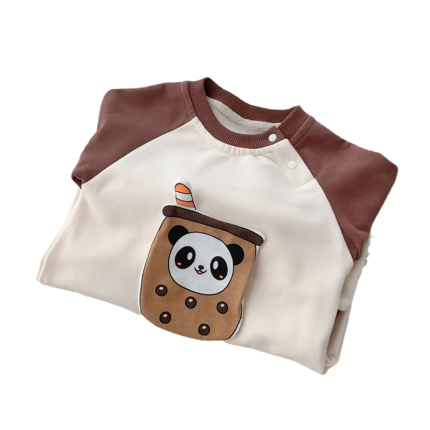 Baby Cute Panda and Letter Print Long Sleeve Casual Romper-kissminis