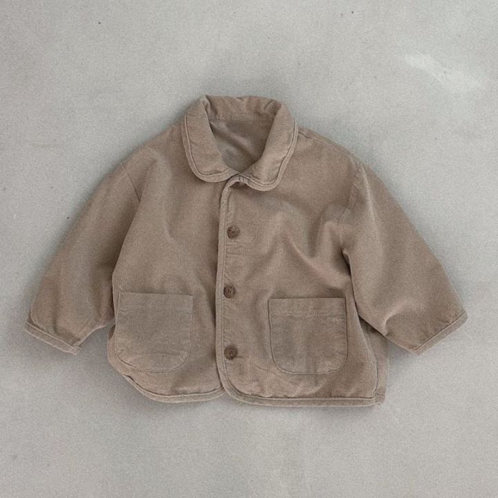 2pcs Baby Boy/Girl Corduroy lapel Loose-buttoned Long Sleeves Casual Set-kissminis