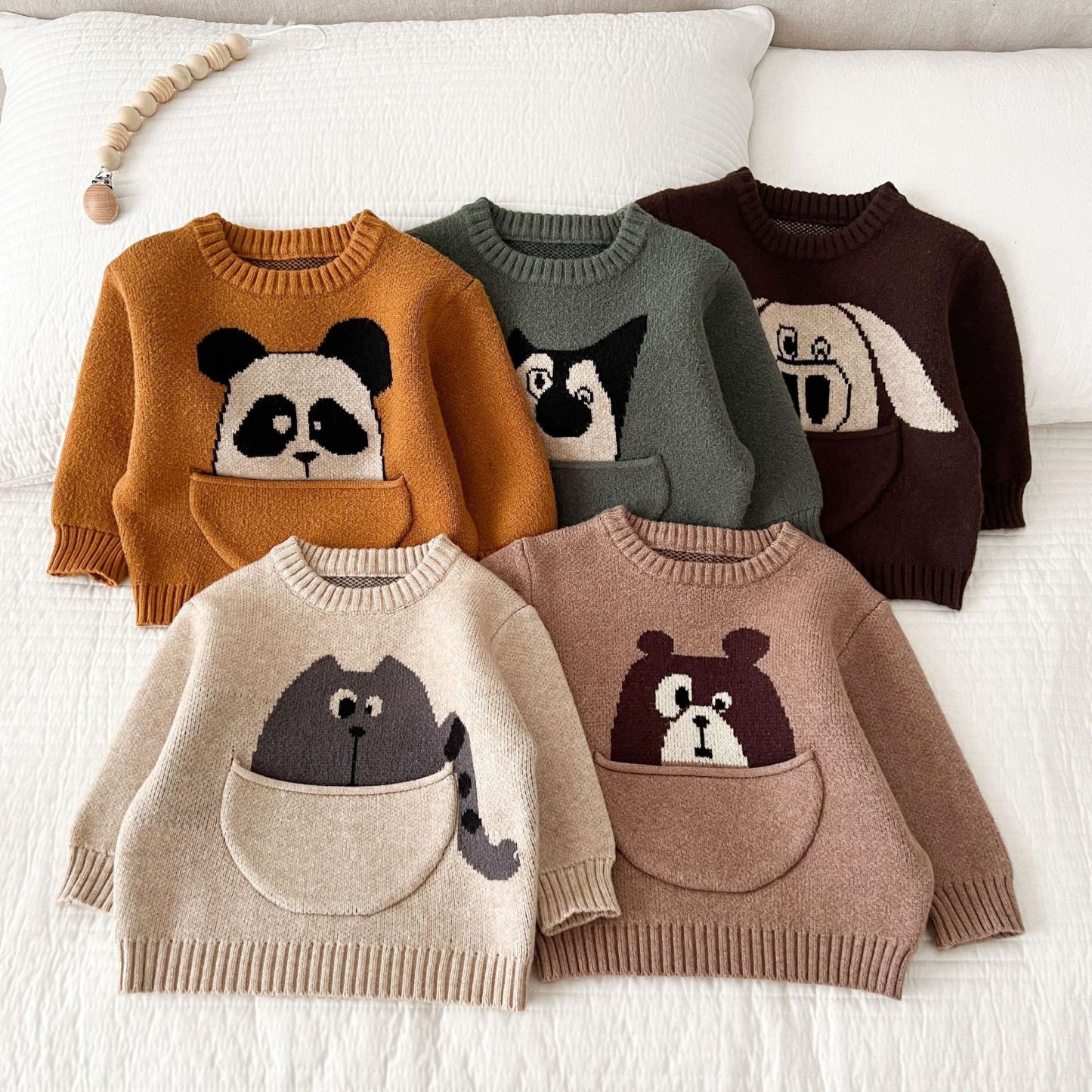 Baby Cartoon Animals Pocket Sweatshirt-kissminis