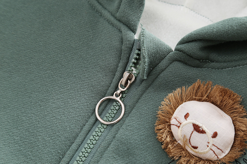 Toddler Boy/Girl Cute 3D Lion Pattern Solid Color Three-Piece Set-kissminis
