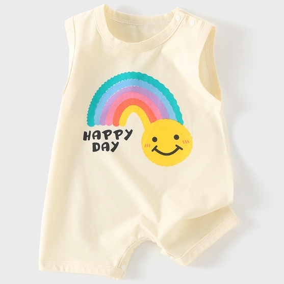 Baby Boy/Girl Rainbow Smile Printed Romper-kissminis