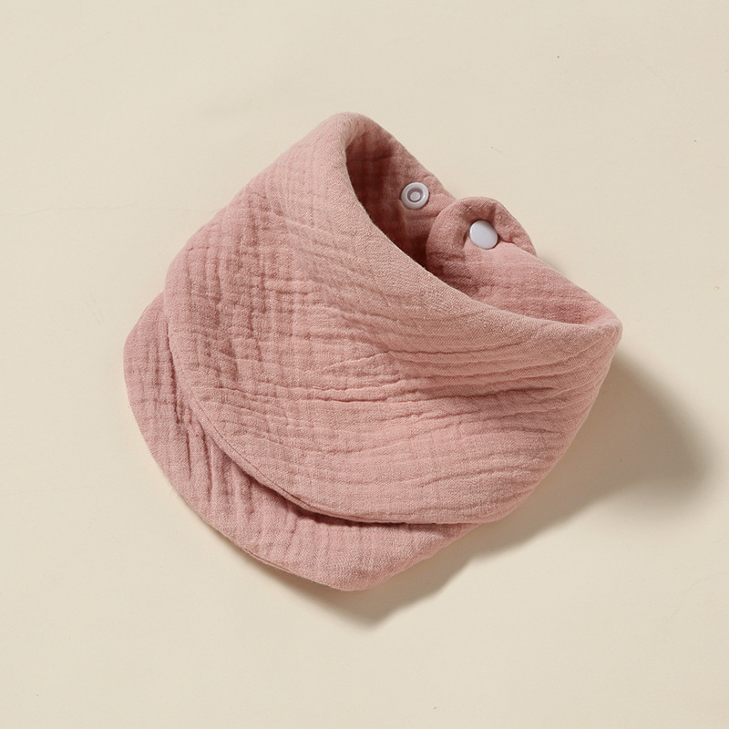 Newborn 6 Layers Wrinkle Square Solid Bib