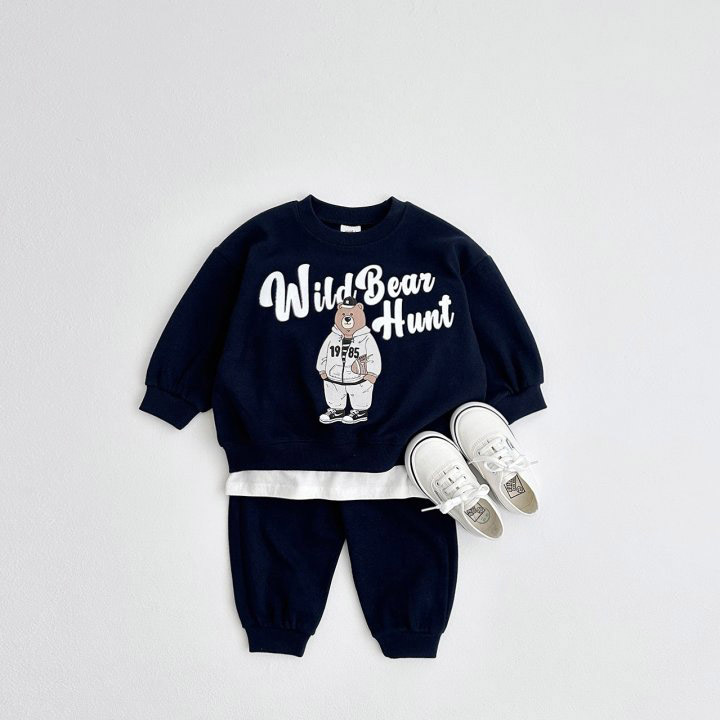 2pcs Toddler Boy/Girl Wild Bear Hunt Print T-Shirt and Pants Set-kissminis