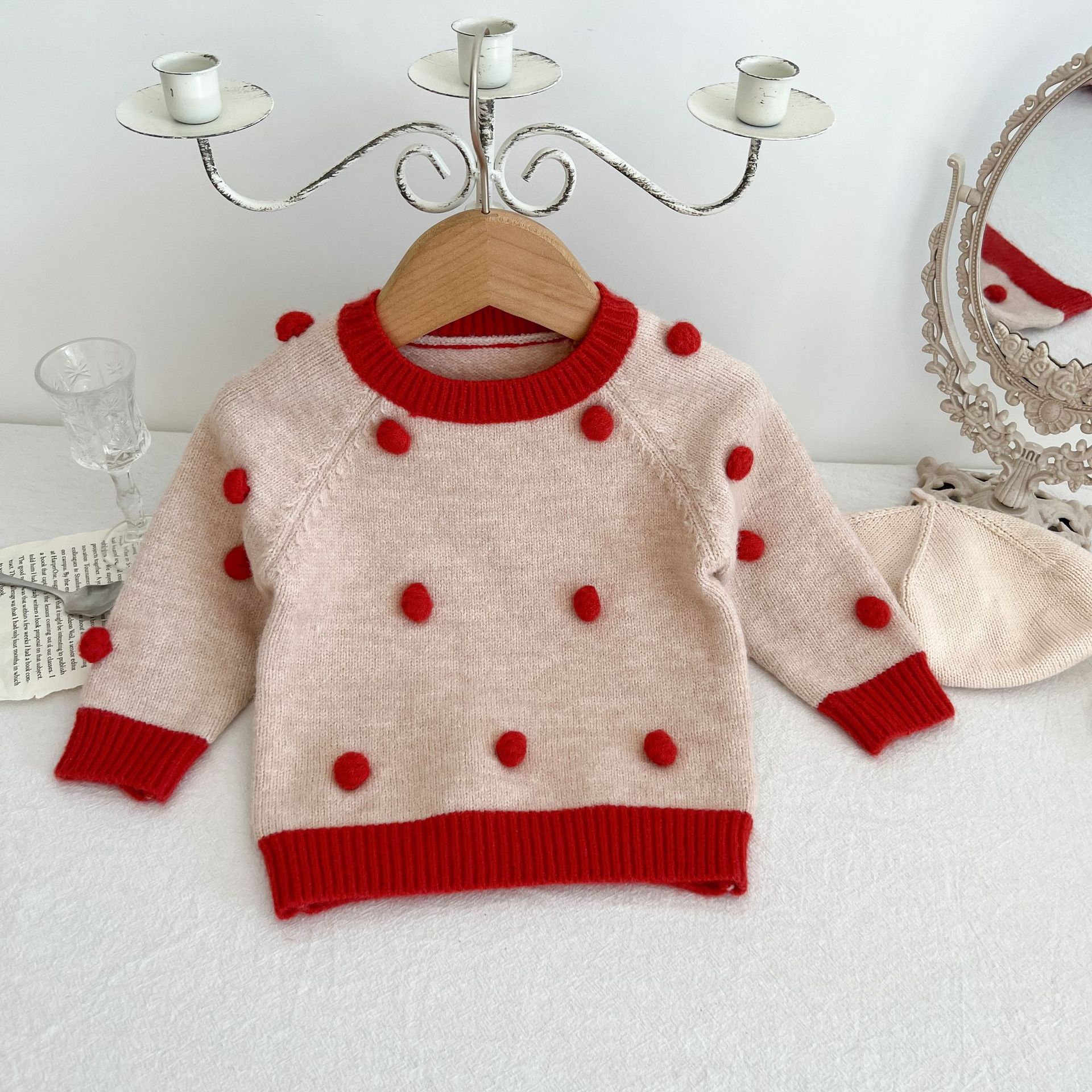 Baby Red Cotton Balls Sweatshirt-kissminis
