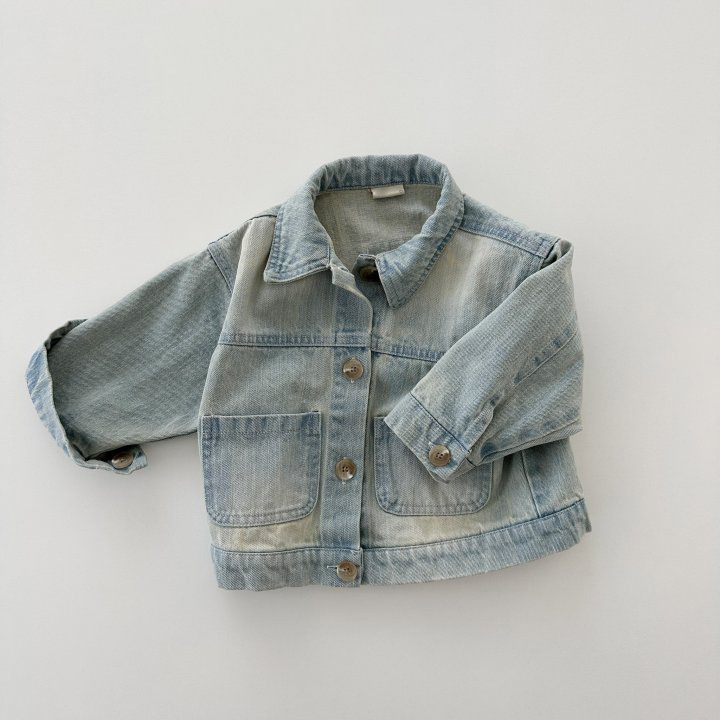 Toddler Boy/Girl Solid Color Denim Blouse-kissminis