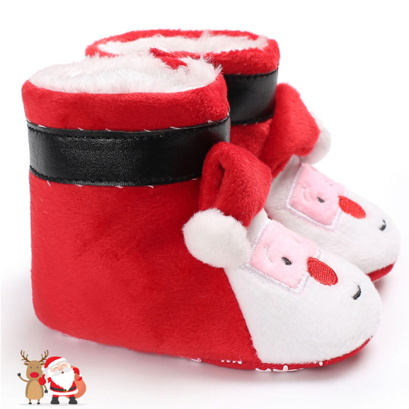 Baby Winter Thicken Christmas Style Fluff Shoes-kissminis