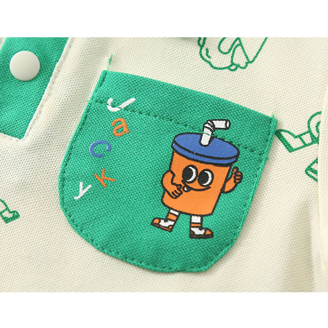 Baby Cute Cartoon Print Bodysuit-kissminis