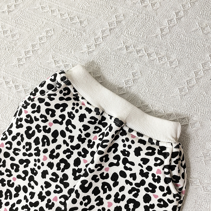 2pcs Baby Boy/Girl Winter Thicken Leopard Print Long Sleeve Sweatshirt with Pants Set-kissminis