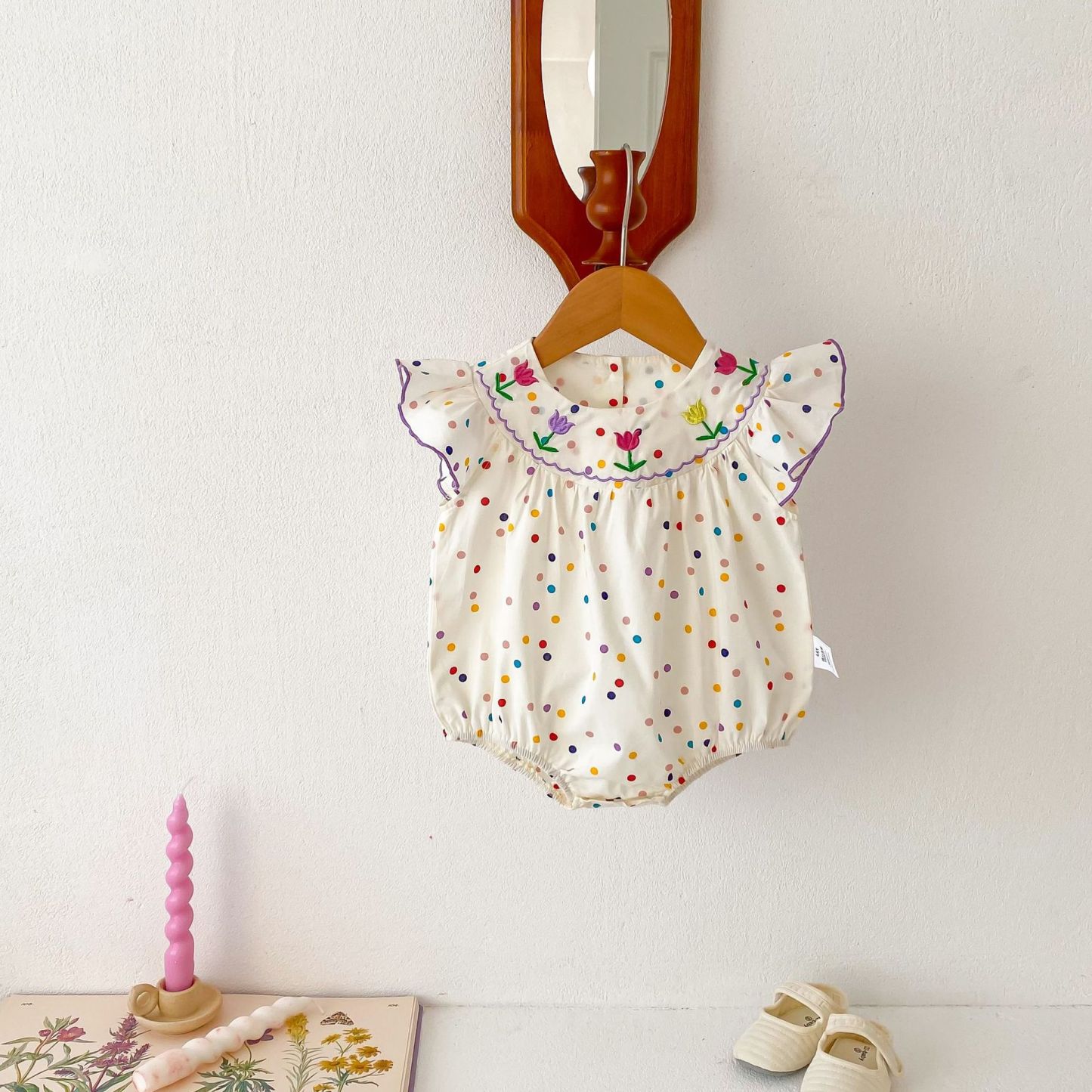 Baby Floral Polka Dot Bodysuit-kissminis