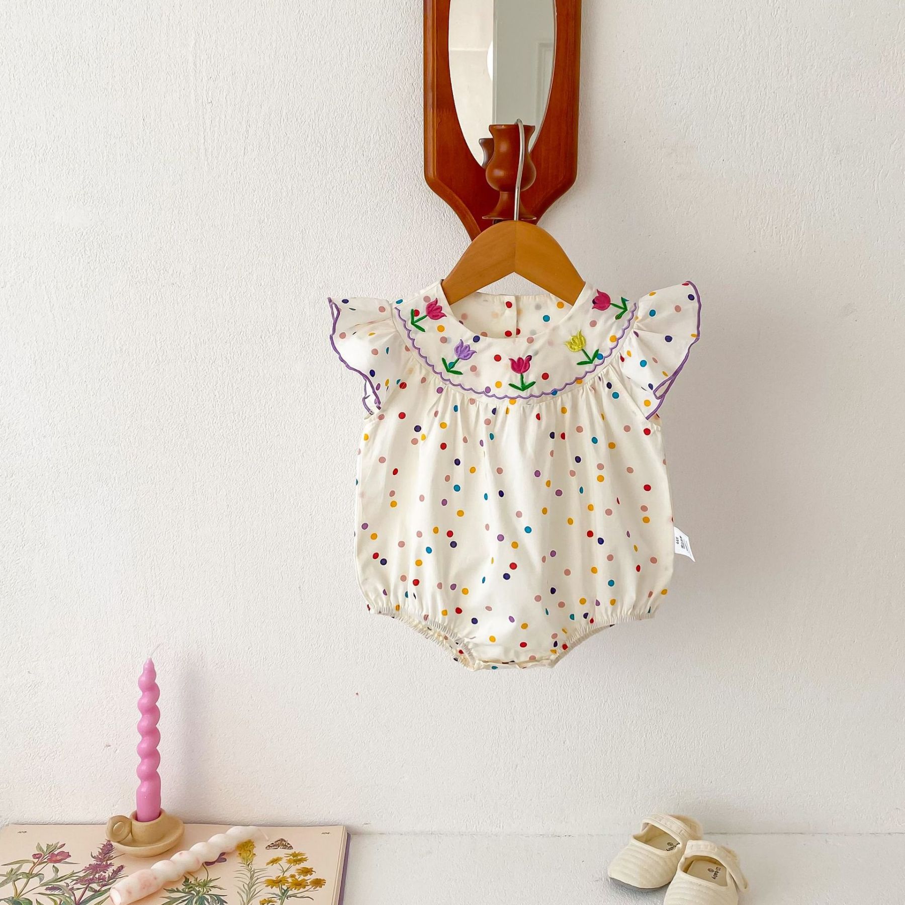 Baby Floral Polka Dot Bodysuit-kissminis