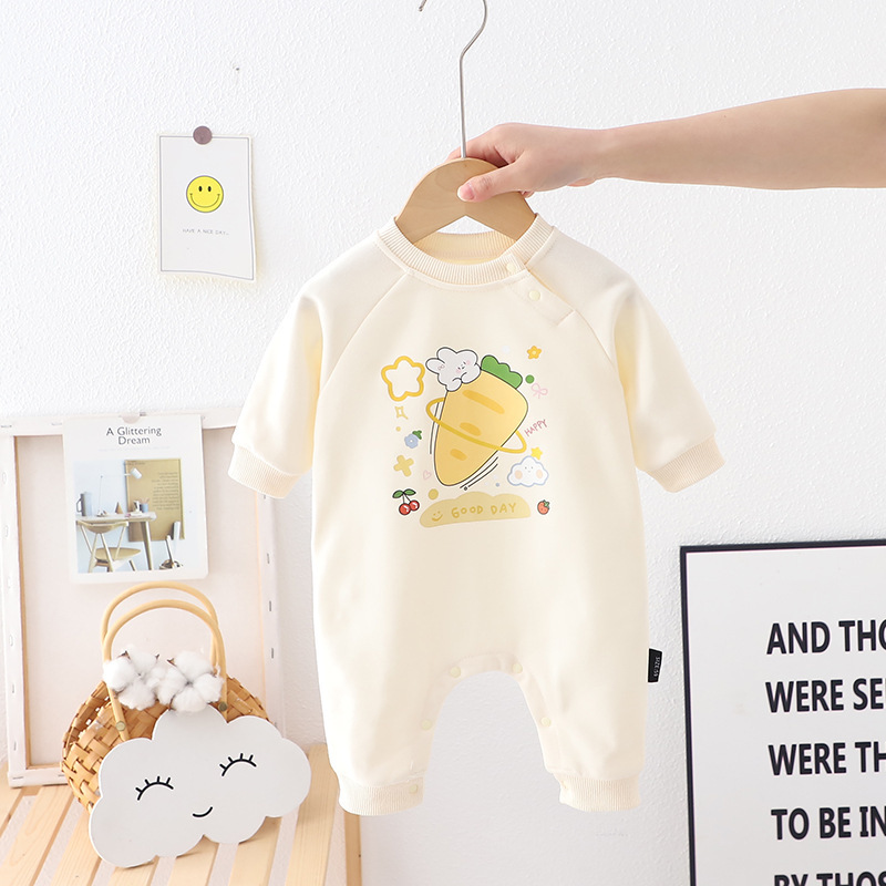Baby Boy/Girl Carrot Bunny Printed Romper-kissminis