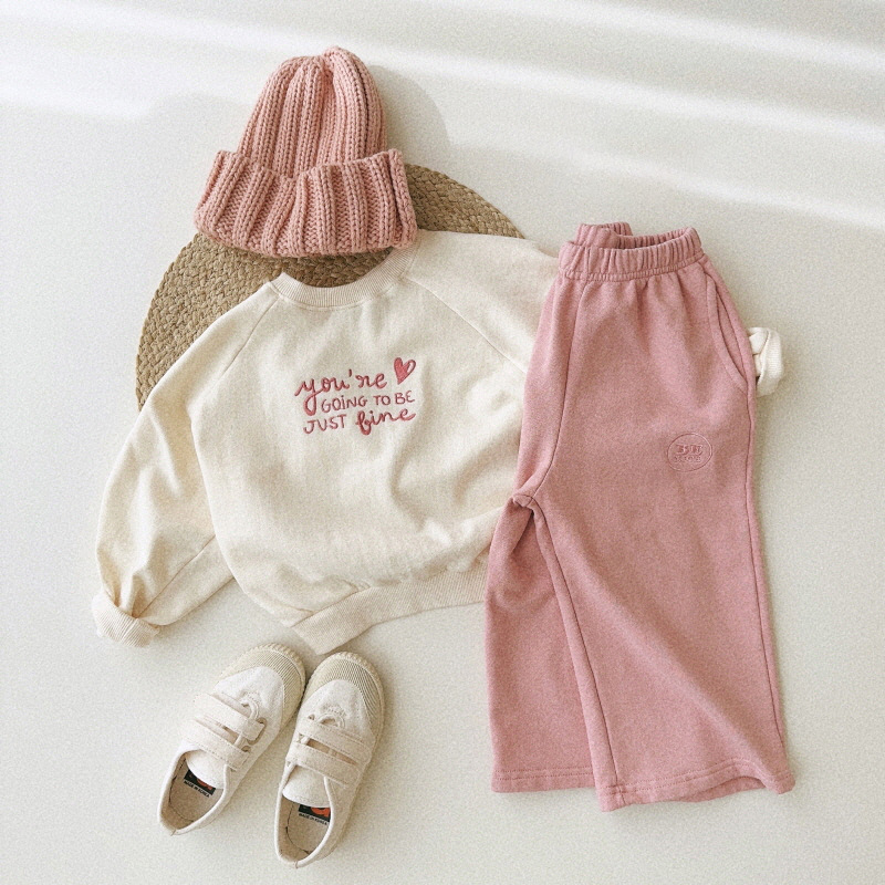 Baby Solid Color Letter Top Sweatshirt-kissminis