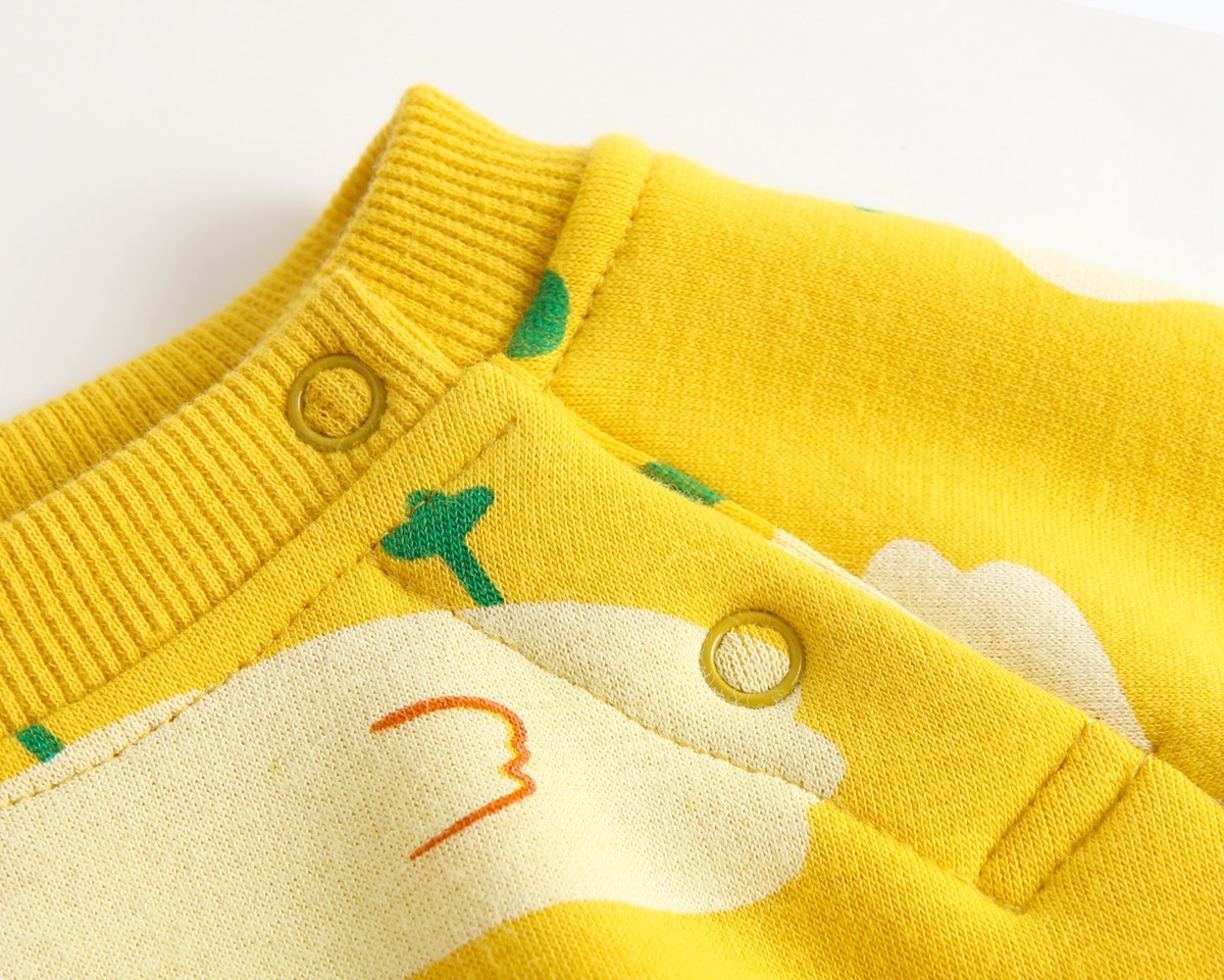 Baby Boy/Girl Allover Duck Pattern Long Sleeve Bodysuit and Hat Set-kissminis