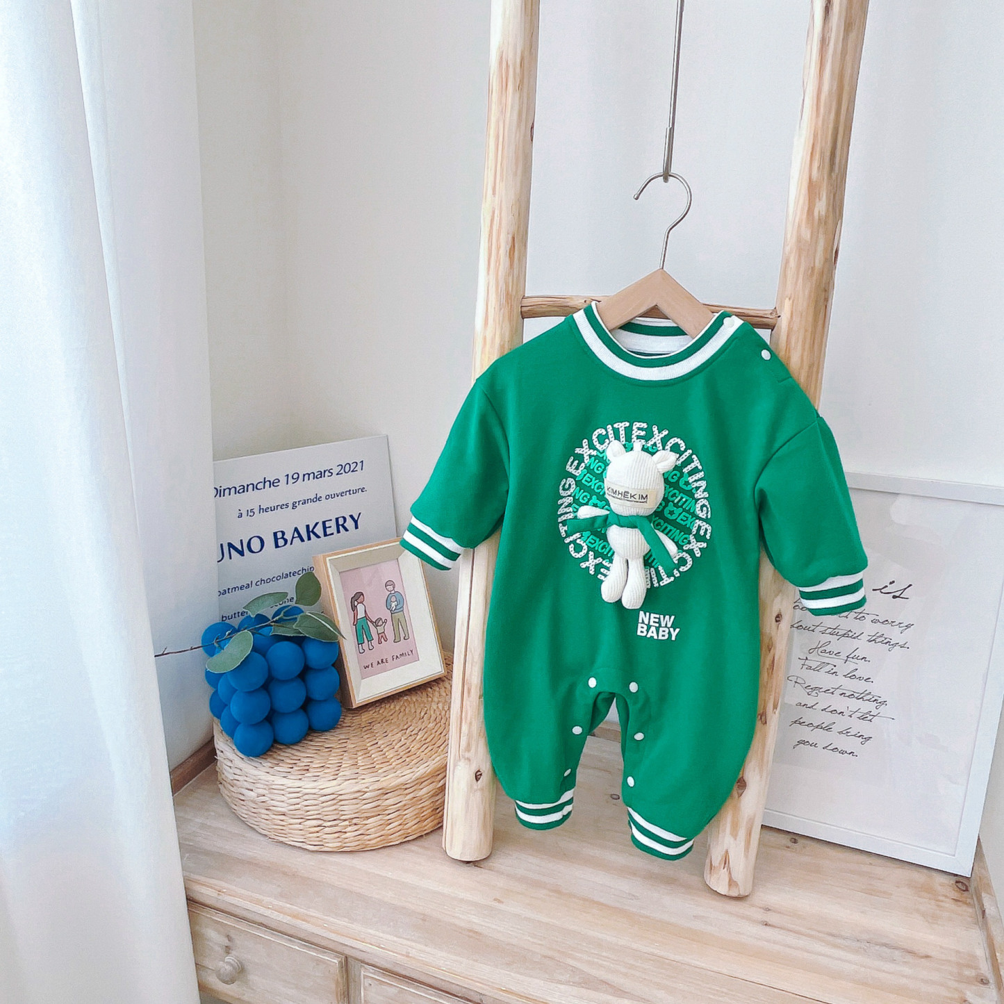 Baby Doll Bear Print Romper-kissminis