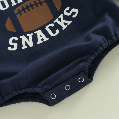 Baby Boy/Girl Baseball Theme Letters Print Long Sleeve Bodysuit-kissminis