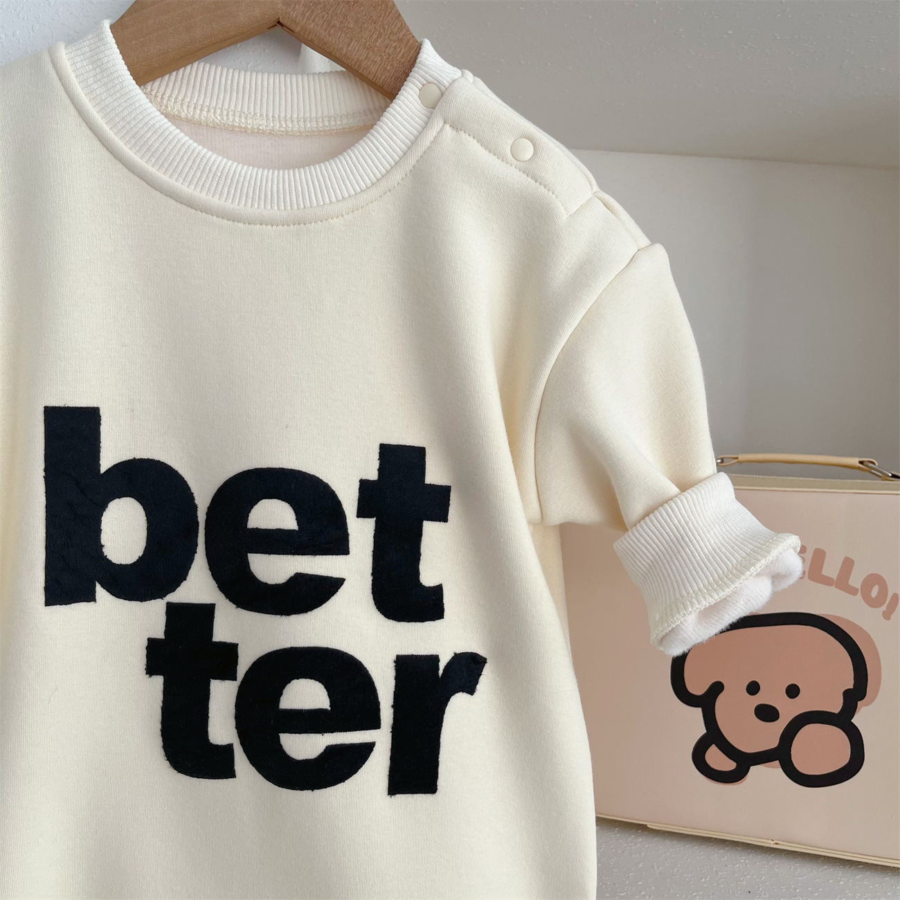 Baby Boy/Girl 95% Cotton "Better" Print Long Sleeve Romper-kissminis