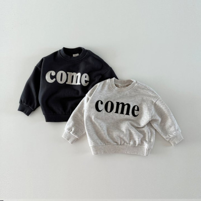 Toddler Boy/Girl Loose Letter Pullover Round Neck  T-Shirt-kissminis