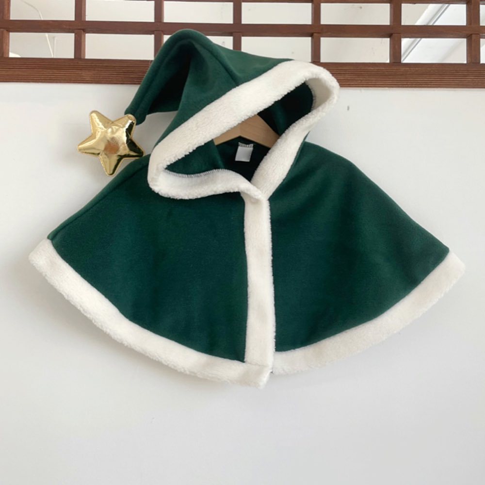 Baby Boy/Girl Winter Christmas Deer Ear Design Thicken Hooded Cloak-kissminis