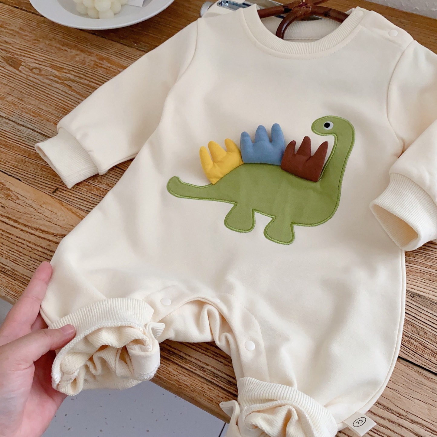Newborn Baby Boy/Girl Cute Dinosaur Pattern Long Sleeve Romper-kissminis