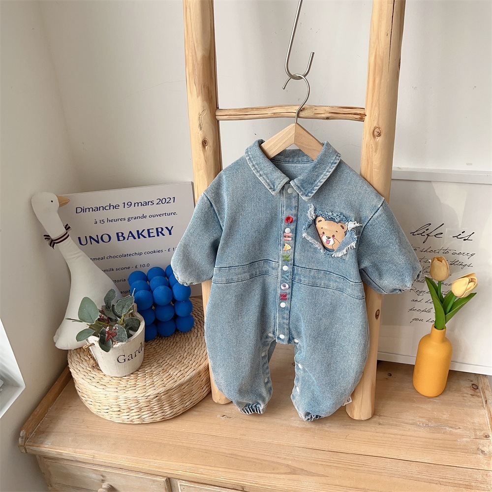 Baby Boy Vintage Denim Romper-kissminis
